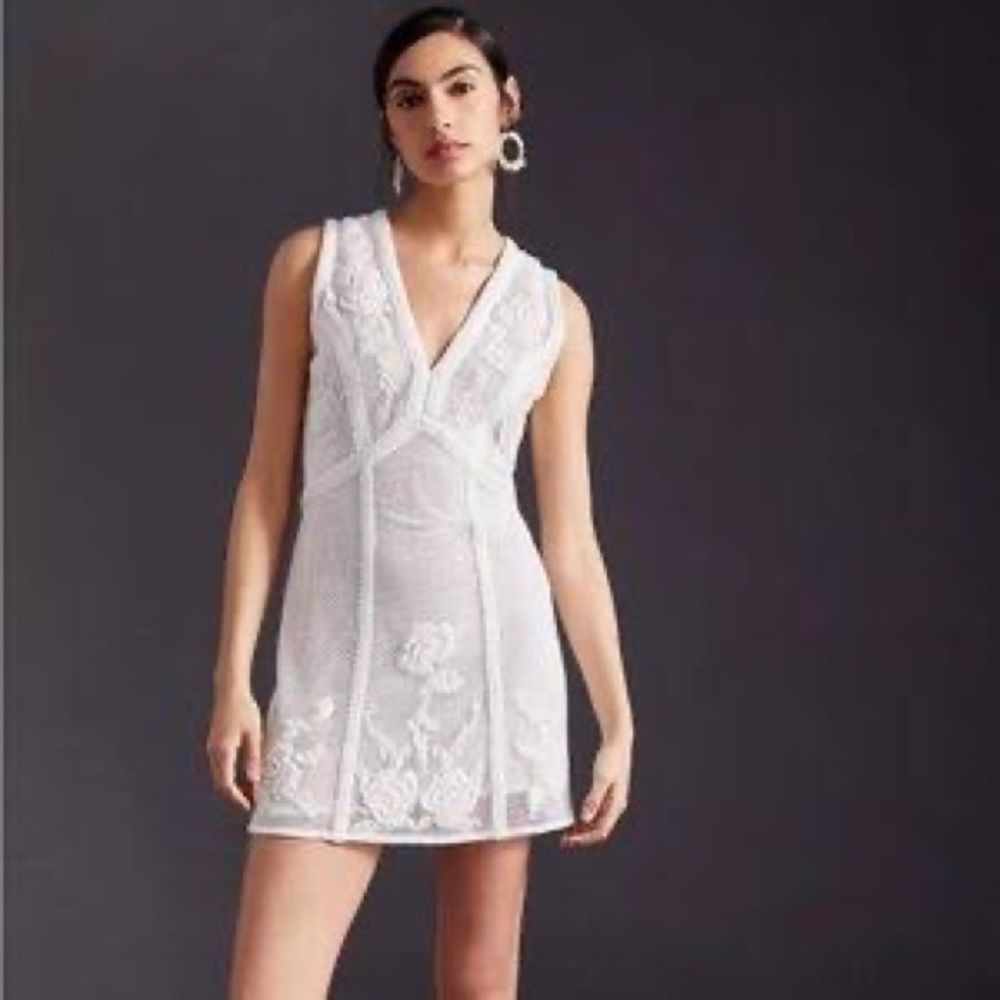 ANTHROPOLOGIE Not So Serious by Pallavi Mohan Deep-V Mini Dress Size MED NWT